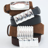PORTER - Plate Belt - Mocha Mousse / Silver