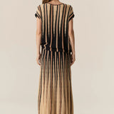 POL CLOTHING - Tedd Knit Tee - Ink / Camel