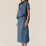 POL CLOTHING - Carsen Denim Shirt - Light Wash