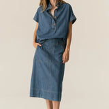 POL CLOTHING - Carsen Denim Shirt - Light Wash