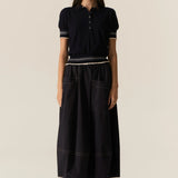 POL CLOTHING - Lask Knit Polo - Ink/Ecru