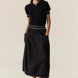 POL CLOTHING - Lask Knit Polo - Ink/Ecru