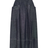 POL CLOTHING - Avrid Bubble Skirt -  Chambray