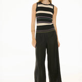POL CLOTHING - Fey Ribbed Tank - Black Multi