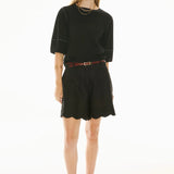 POL CLOTHING - Safria Scallop Short - Black