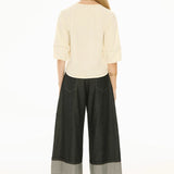 POL CLOTHING - Harlyn Topstitch Tee - Ivory