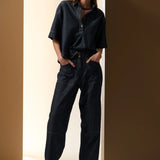 POL CLOTHING - Muhle Barrel Pant - Indigo