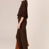 POL CLOTHING - Rowan Drawcord Knit - Chocolate