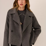 POL CLOTHING - Cohen Cropped Wool Jacket - Charcoal