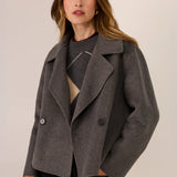 POL CLOTHING - Cohen Cropped Wool Jacket - Charcoal