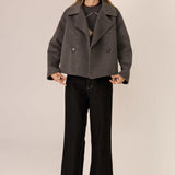 POL CLOTHING - Cohen Cropped Wool Jacket - Charcoal
