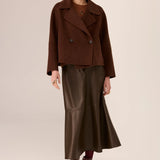 POL CLOTHING - Cohen Cropped Wool Jacket - Walnut