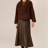 POL CLOTHING - Cohen Cropped Wool Jacket - Walnut