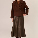 POL CLOTHING - Cohen Cropped Wool Jacket - Walnut