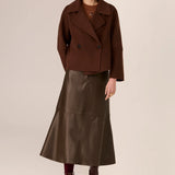 POL CLOTHING - Cohen Cropped Wool Jacket - Walnut