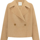 POL CLOTHING - Cohen Cropped Wool Coat - Camel