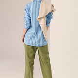 POL CLOTHING - Marlon Stripe Shirt - Blue Stripe