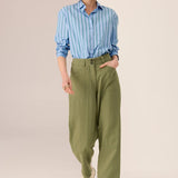 POL CLOTHING - Marlon Stripe Shirt - Blue Stripe