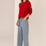 POL CLOTHING - Orson Crew Knit - Red