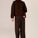 POL CLOTHING - Jude Wool Drawcord Knit - Choc / Red