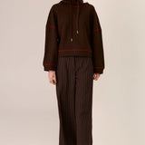 POL CLOTHING - Jude Wool Drawcord Knit - Choc / Red