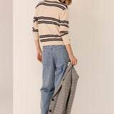 POL CLOTHING - Parrel Polo Jersey - Pebble/Ink