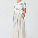 POL CLOTHING - Liana Tee Textured Stripe - White / Silver