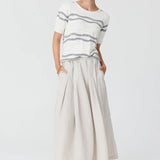 POL CLOTHING - Liana Tee Textured Stripe - White / Silver