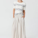 POL CLOTHING - Liana Tee Textured Stripe - White / Silver