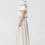 POL CLOTHING - Liana Tee Textured Stripe - White / Silver