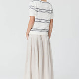 POL CLOTHING - Liana Tee Textured Stripe - White / Silver