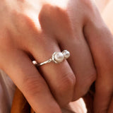 MURKANI - Riviera Double Pearl Ring | Silver