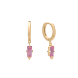 MURKANI - Baguette Drop Huggies - Pink Quartz