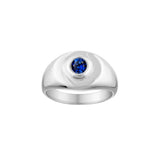 PORTER - Heritage Signet Pinky Ring | White Gold / Royal Blue