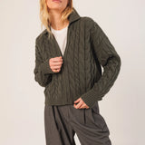 INDI & COLD - Chaqueta Cable Knit - Khaki