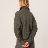 INDI & COLD - Chaqueta Cable Knit - Khaki