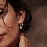 BY CHARLOTTE - Embrace Stillness Pearl Hoops | Gold