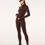 P.E NATION - Routine Quarter Zip L/S - Mahogany / Diva Pink