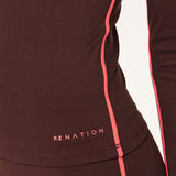 P.E NATION - Routine Quarter Zip L/S - Mahogany / Diva Pink