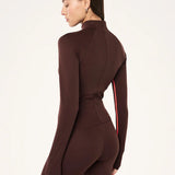 P.E NATION - Routine Quarter Zip L/S - Mahogany / Diva Pink