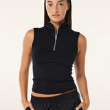 P.E NATION - Routine Quarter Zip Tank - Black