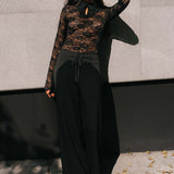 ROWIE - Charlotte Rose Lace Top - Noir