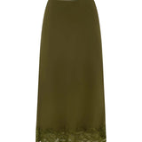 ROWIE - Marina Silve Midi Skirt - Olive