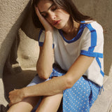ROWIE - Raina Contrast Tee - Cornflower