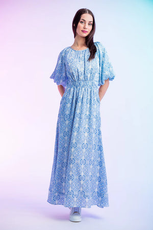 Amaya - Ruth Midi Dress - Blue Vintage