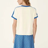 ROWIE - Raina Contrast Tee - Cornflower