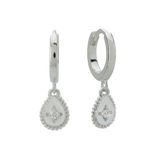 MURKANI - Reflection Tear Drop Huggies | Silver