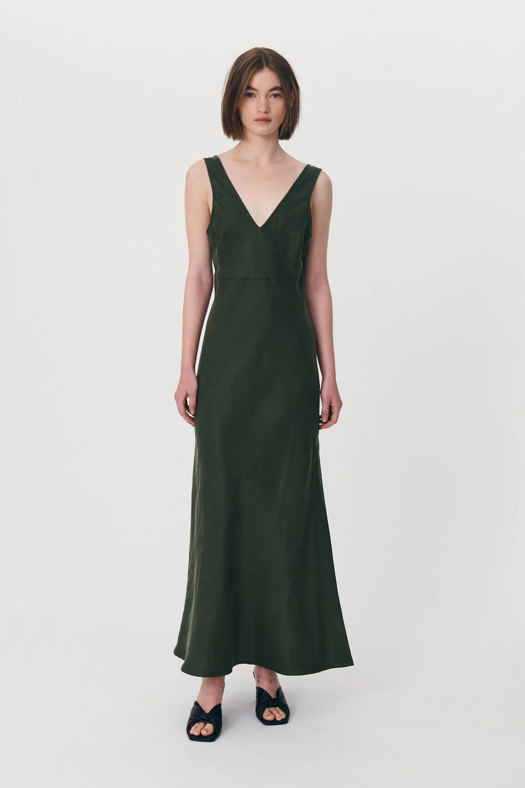 Rowie - Regina Midi Dress - Olive