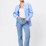 MOSSMAN - Repeat After Me  Shirt - Blue Stripe