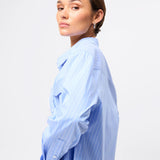 MOSSMAN - Repeat After Me  Shirt - Blue Stripe